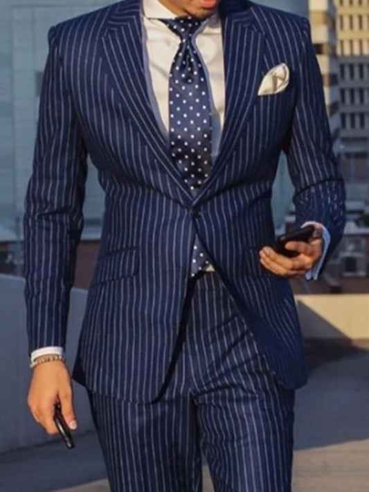 Men's Business Double Breasted Side Suit Two-Piece Suit