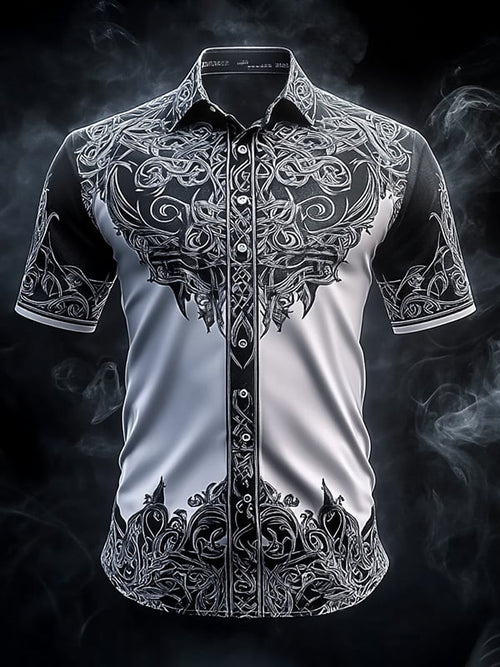 Men's Retro Viking Graphic Short Sleeve Shirt