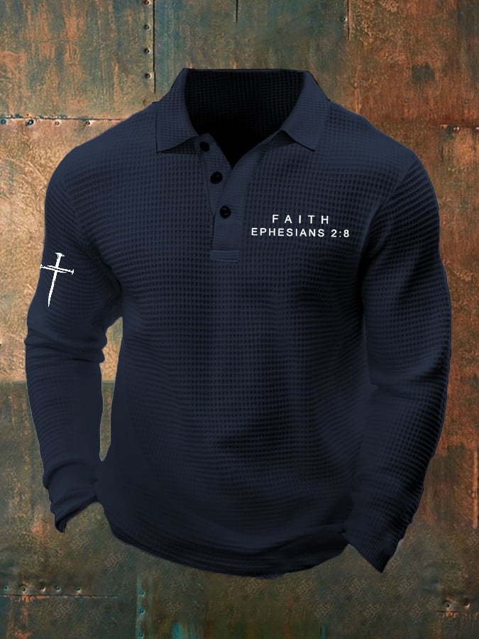 Men's Faith Printed Waffle Casual Shirt