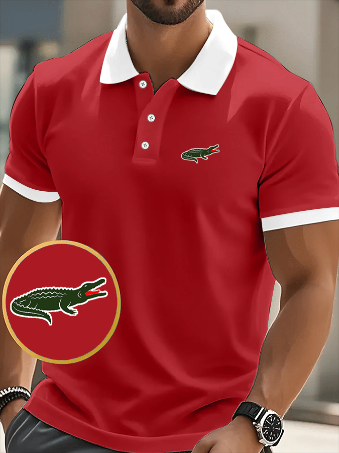 Men's Business Casual Printed Casual POLO Shirt
