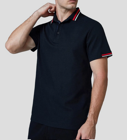 Classic Jacquard Collar Polo Shirt