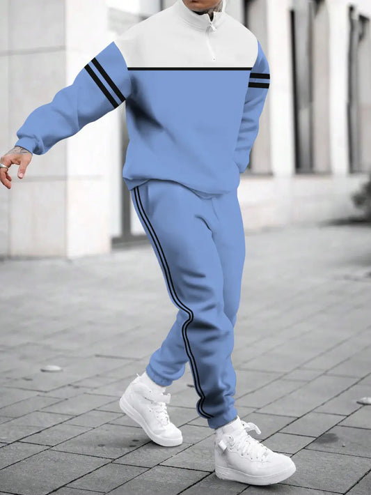 Relaxed Zipper Long Sleeve Two Piece Set
