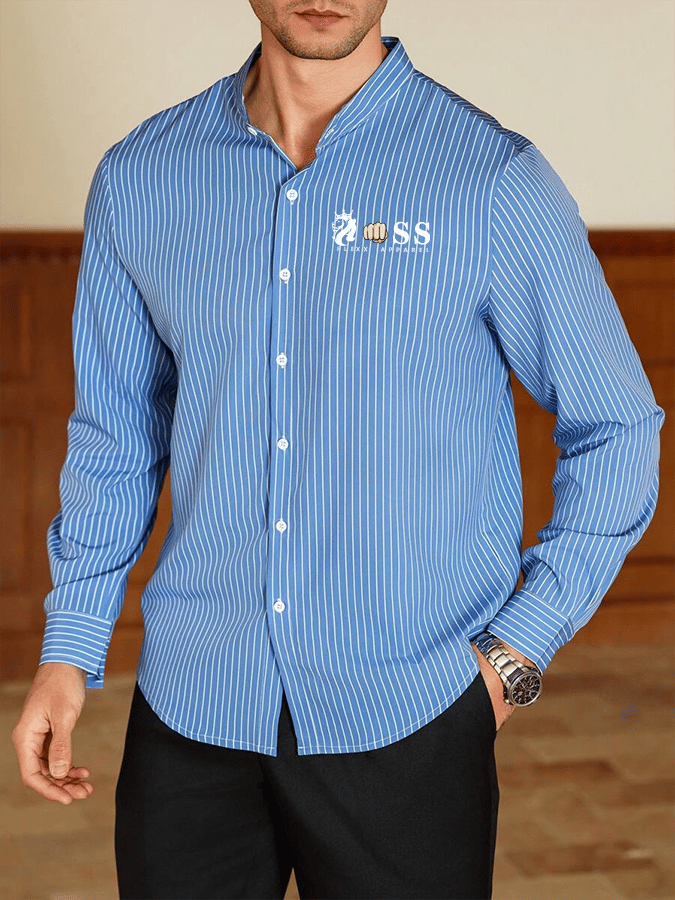 Men's Striped Business Casual Shirt
