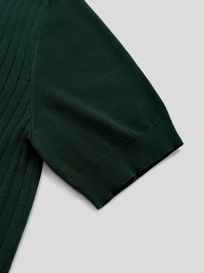 GentleKnit Contrast Color Short Sleeve Knitted Polo