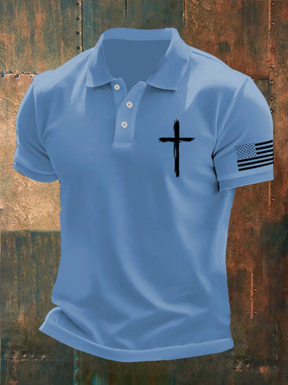 Men's Casual Contrast Color Faith Polo