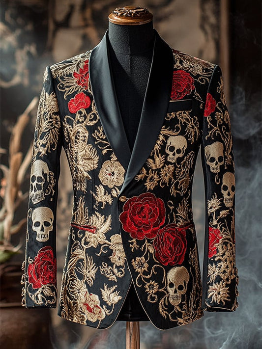 Men's Luxury Casual Business Skull Blazer