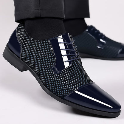 Men's Versatile Toe Toe Glossy Business Casual Leather Shoes