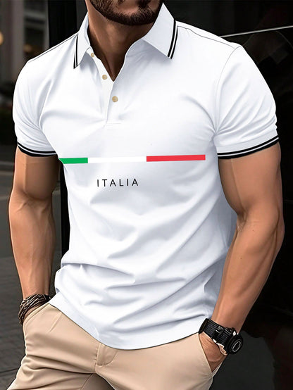 Men's "Italy" printed polo shirt
