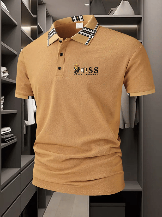 Men's Business Casual Printed Polo Shirt