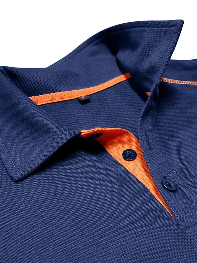Men's Color Blocking Polo Collar Short Sleeved Polo Shirt
