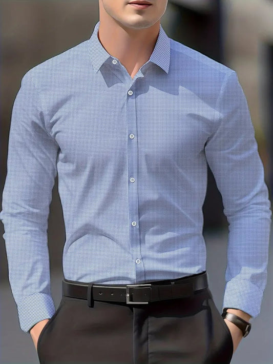 Men's Street Style Business Casual Printed Long Sleeve Shirt
