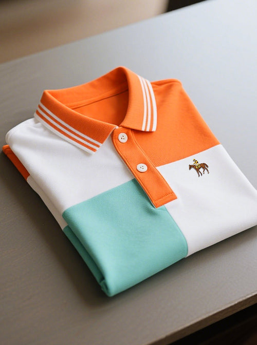 Men's Business Casual Button Short Sleeve Polo Shirt