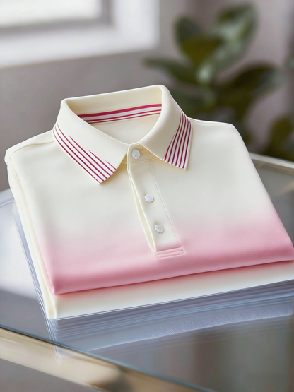 Men's Business Casual Button Short Sleeve Polo Shirt