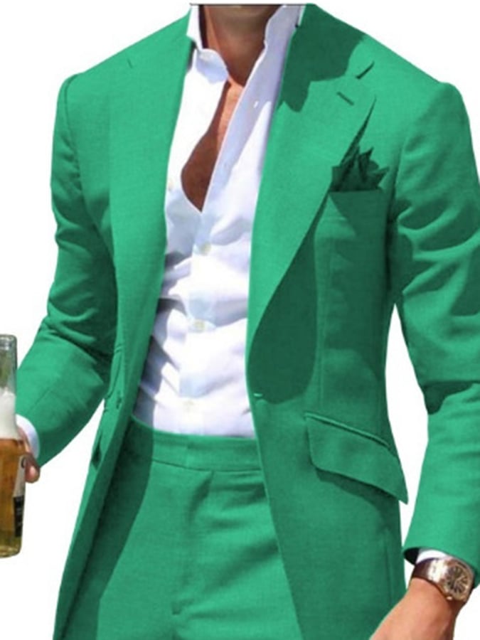 Men's Business Double Breasted Side Suit Two-Piece Suit