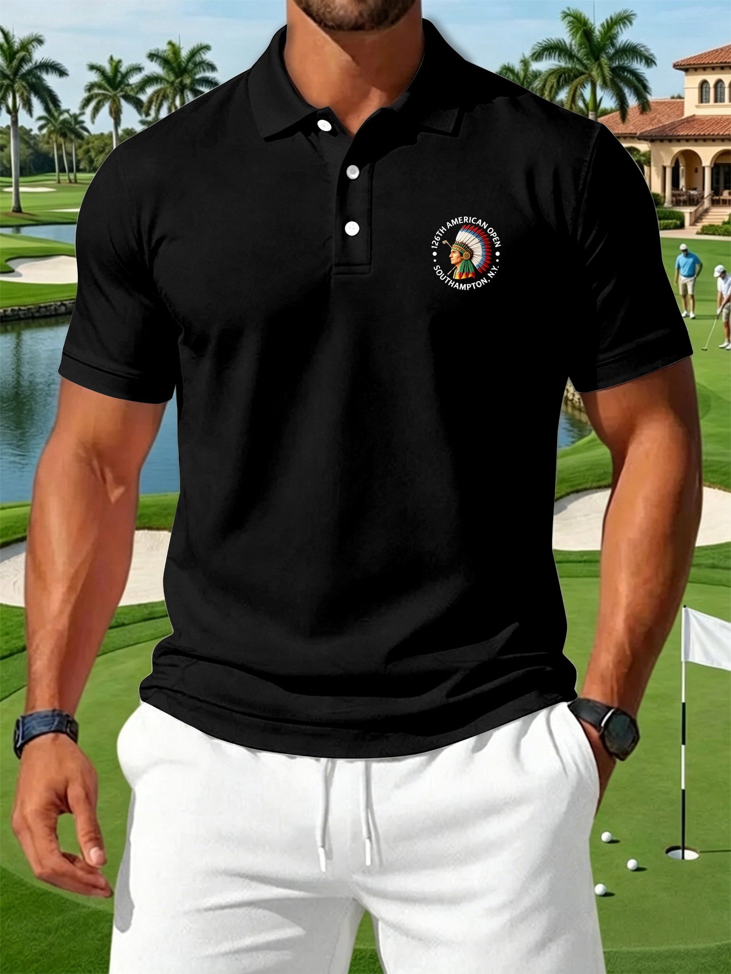 Men's Golf Enthusiast Print Casual Polo