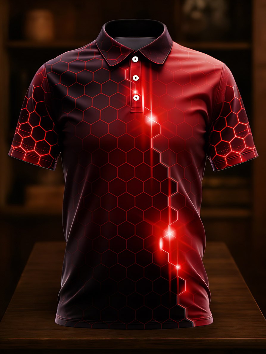Men's Business Casual Art Button Short-Sleeve Polo Shirt