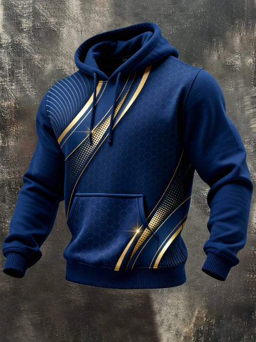 Men'S Vintage Color-Block Hooded Sweatshirt