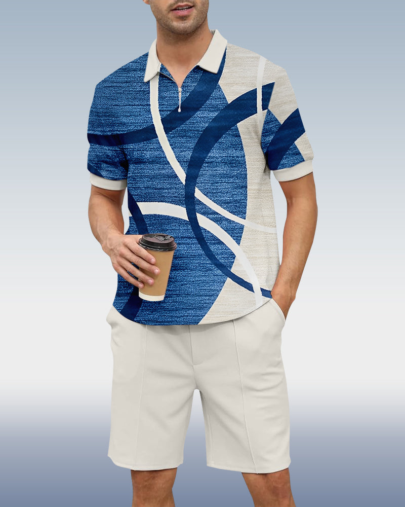 Suitmens Men's Casual Summer POLO Set