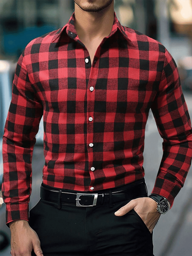 Men's Plaid Business Casual Shirt
