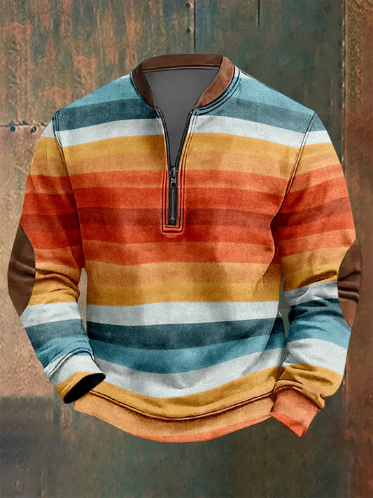 Men's Vintage Geometric Style Print Sweatshirt