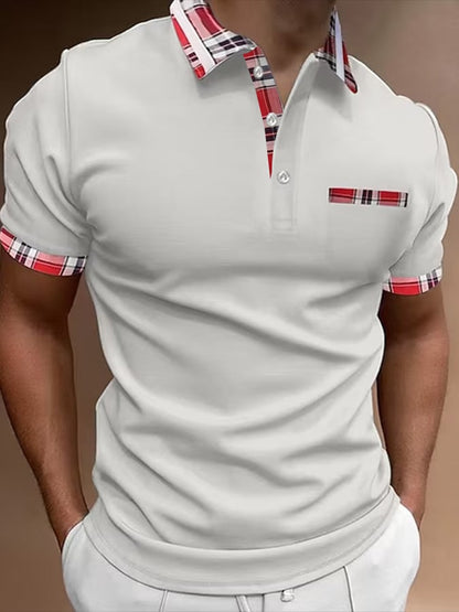 Short Sleeve Printed Pullover Polo Shirt