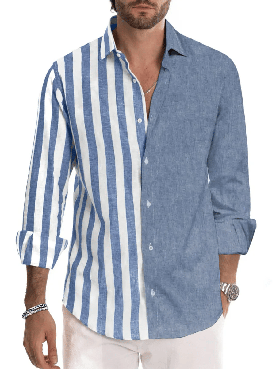 Men's Casual Striped Print Shirt