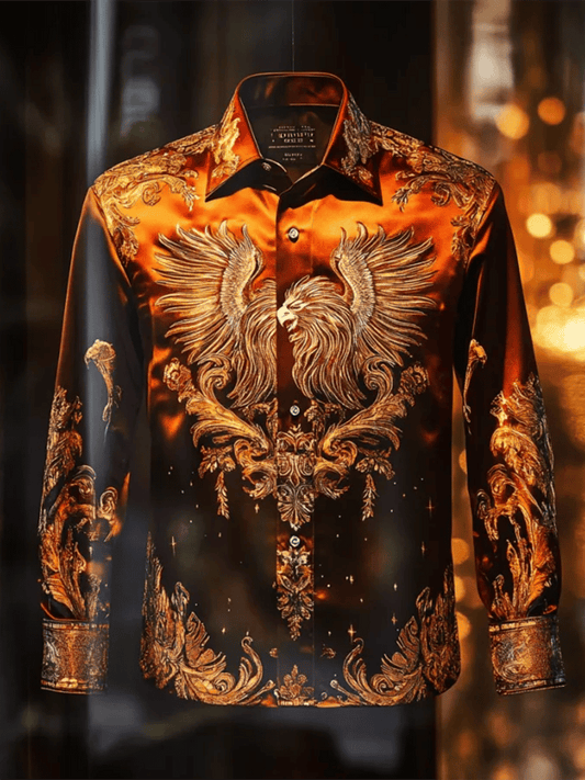 Men's Satin Luxe Long Sleeve Button Down Shirt