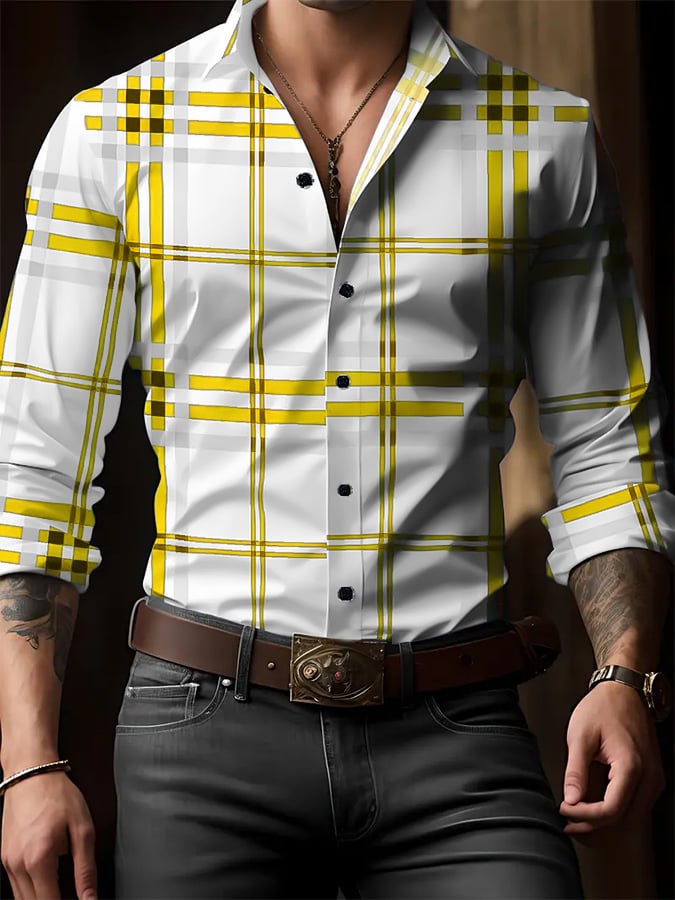 Men's Plaid Business Casual Shirt