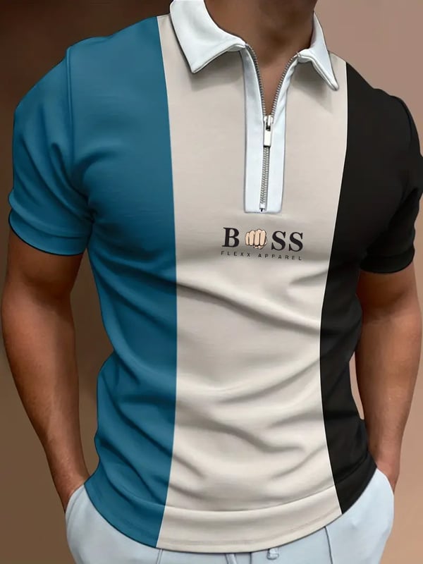 Casual Men'S Zipper Polo