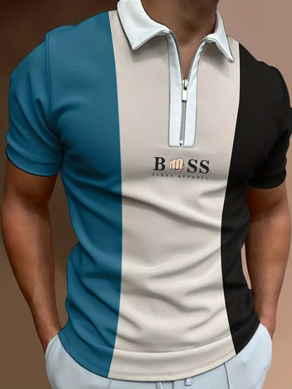 Casual Men'S Zipper Polo