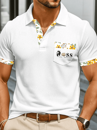 Men's Stylish Letter Print Casual Polo Shirt