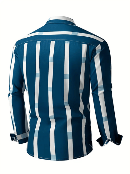 Men's Striped Business Casual Shirt