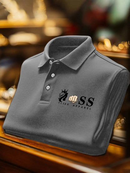 Men's Business Casual Printed Polo Shirt