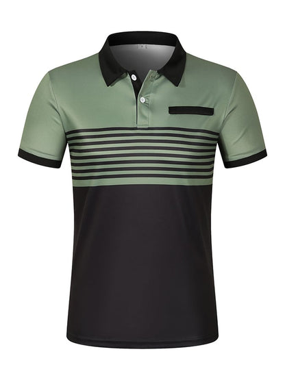 Men's Fashionable Contrast Color Short Sleeve Polo Shirt