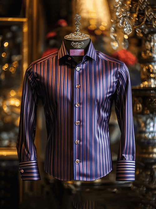 Men's Elegant Romantic Striped Long Sleeve Shirt