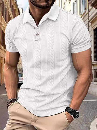 Men's Jacquard Fabric Fashionable Casual Polo Shirt