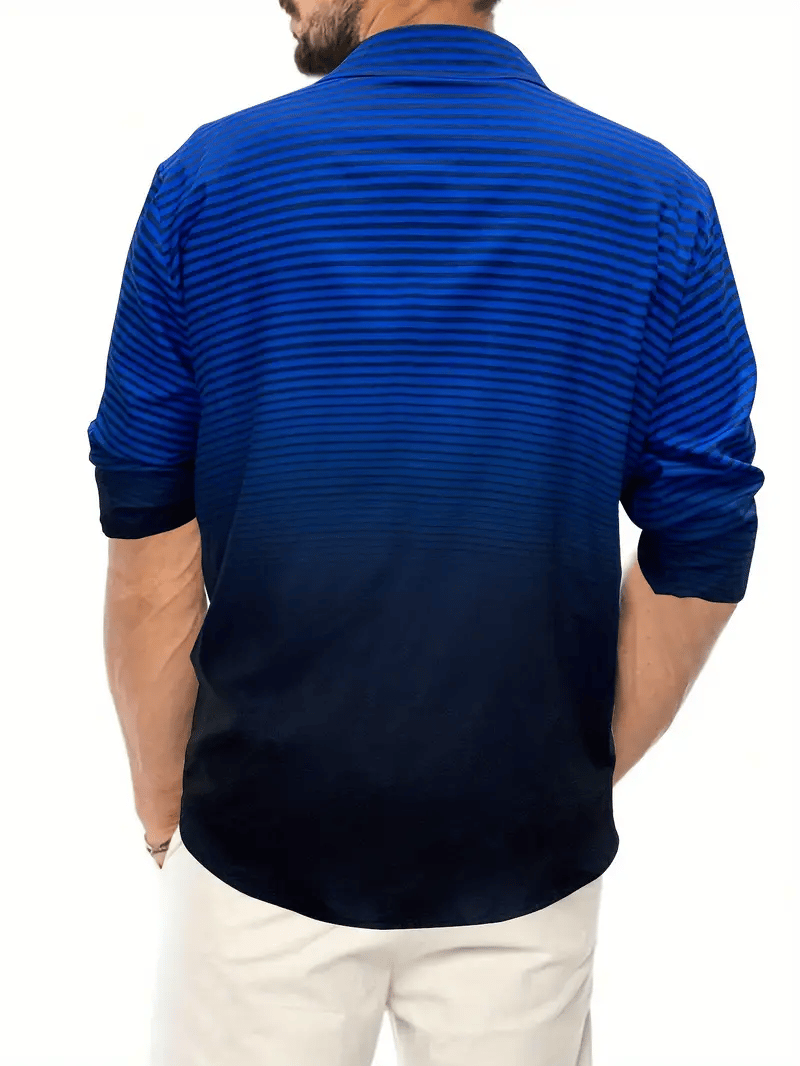 Men's Business Casual Striped Long Sleeve Shirt