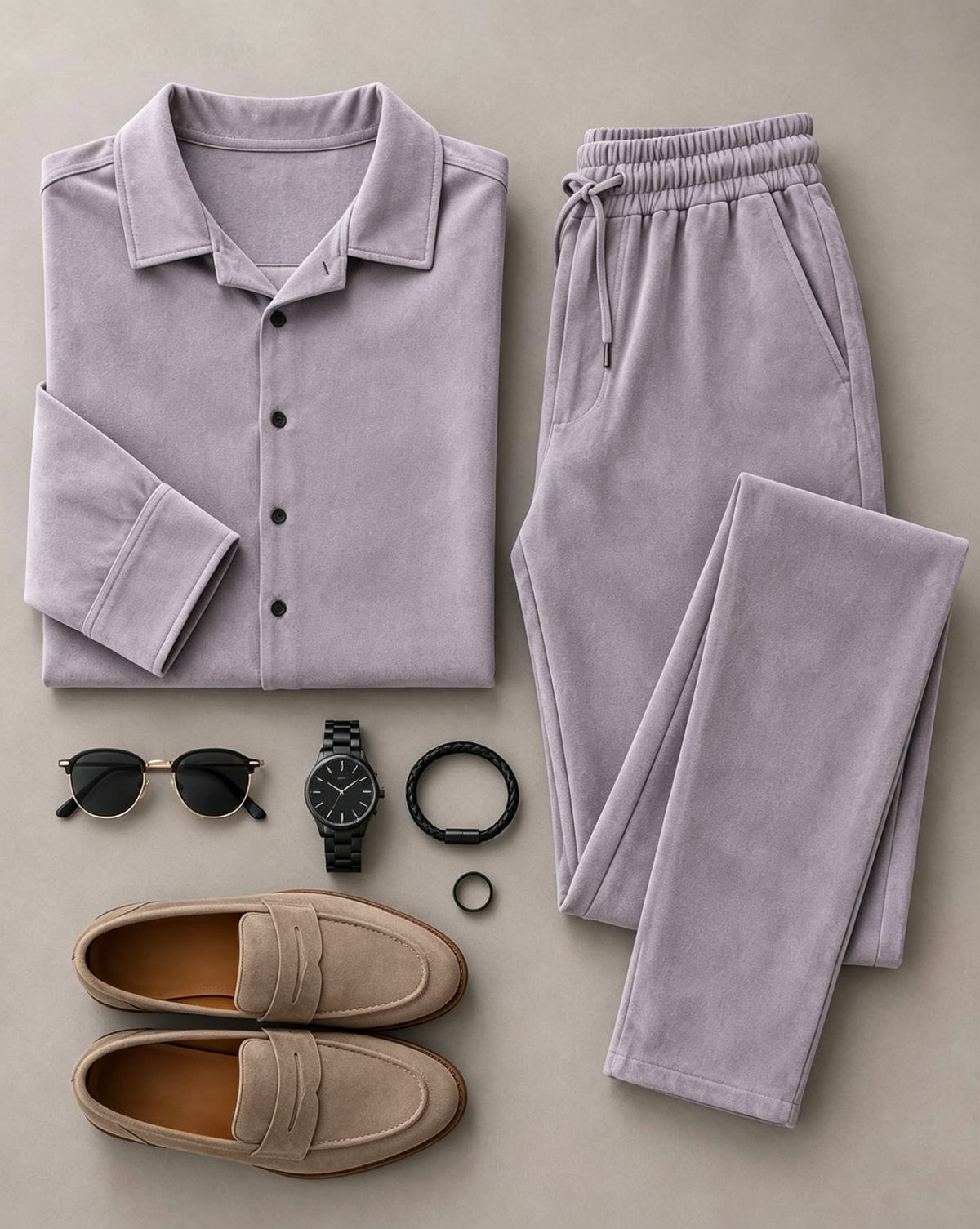 Men's Long-Sleeve Shirt and Pants Set