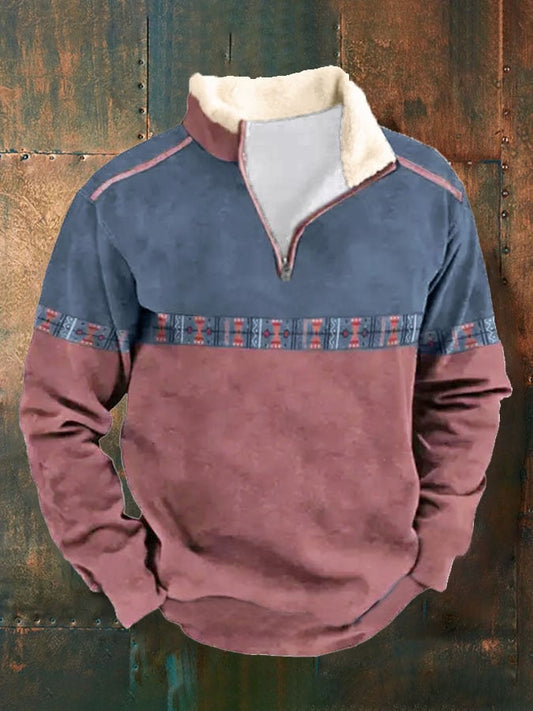 Casual Zipper Stand Collar Long Sleeve Sweatshirt