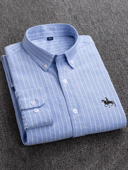 Men's Cotton Oxford Long Sleeve Business Shirt