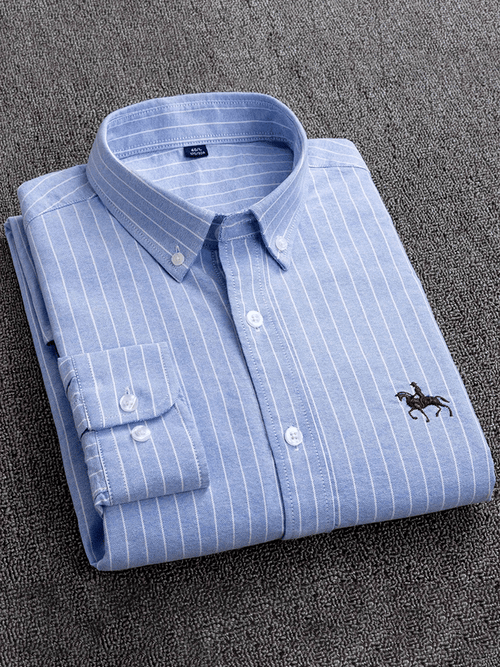 Men's Cotton Oxford Long Sleeve Business Shirt
