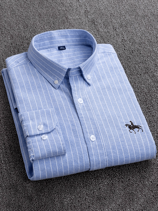 Men's Cotton Oxford Long Sleeve Business Shirt