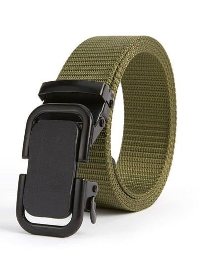 Men's outdoor training automatic buckle nylon canvas braided belt