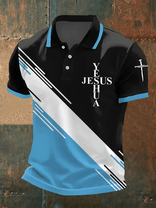 Men's Retro Faith Casual Printed Polo Shirt