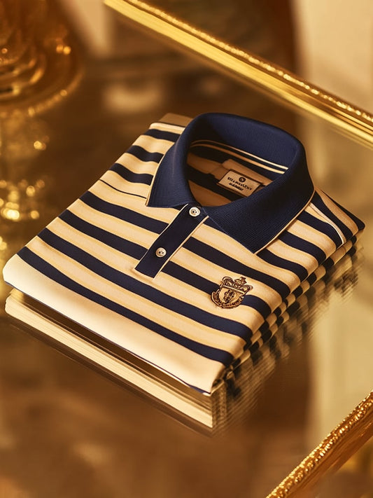 Men's Business Casual Button Short Sleeve Polo Shirt