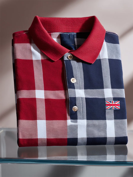 Men's Business Casual Union Jack Button Short Sleeve Polo Shirt