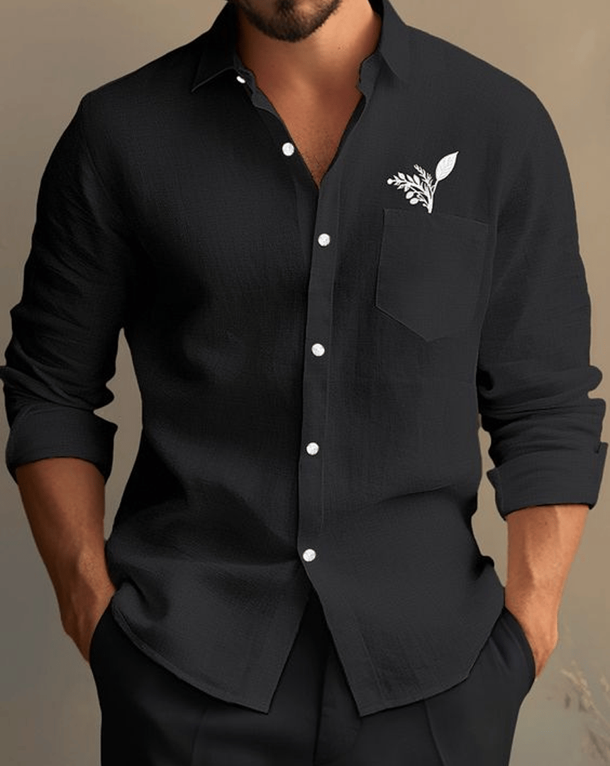 Men's Business Casual Long Sleeve Shirt