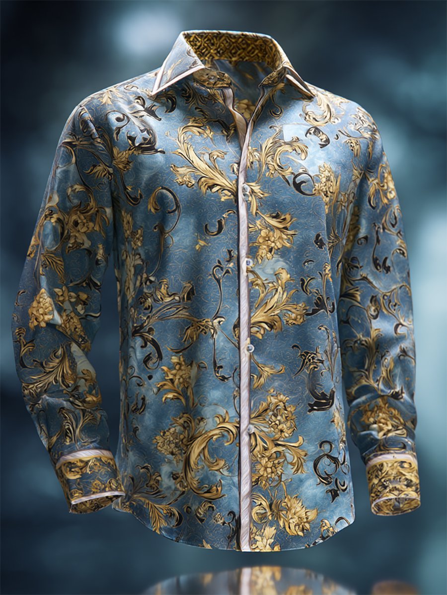 Men's Luxe Satin Long Sleeve Shirt
