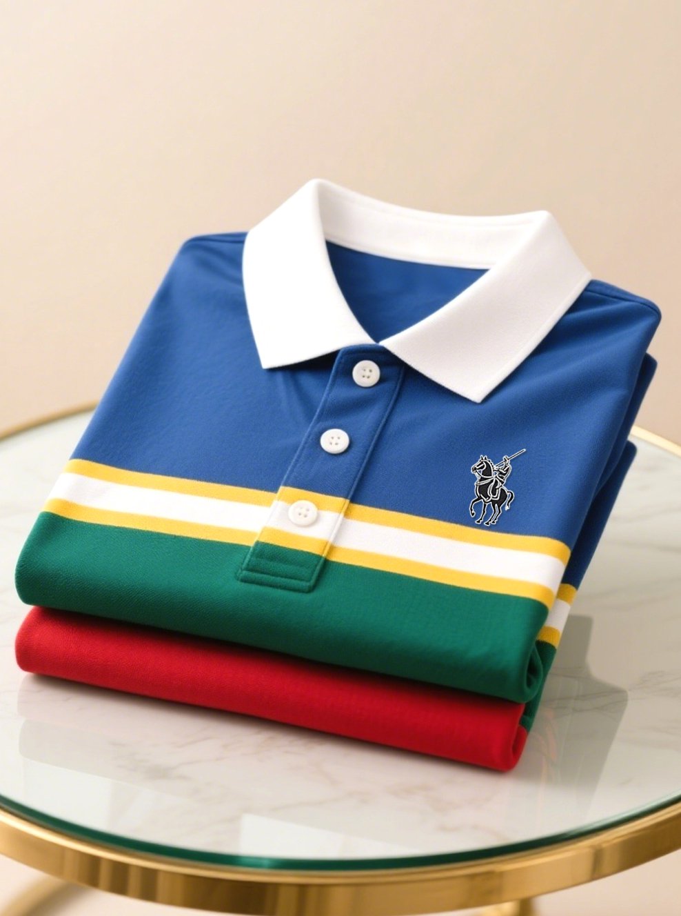 Men's Business Casual Button Short Sleeve Polo Shirt