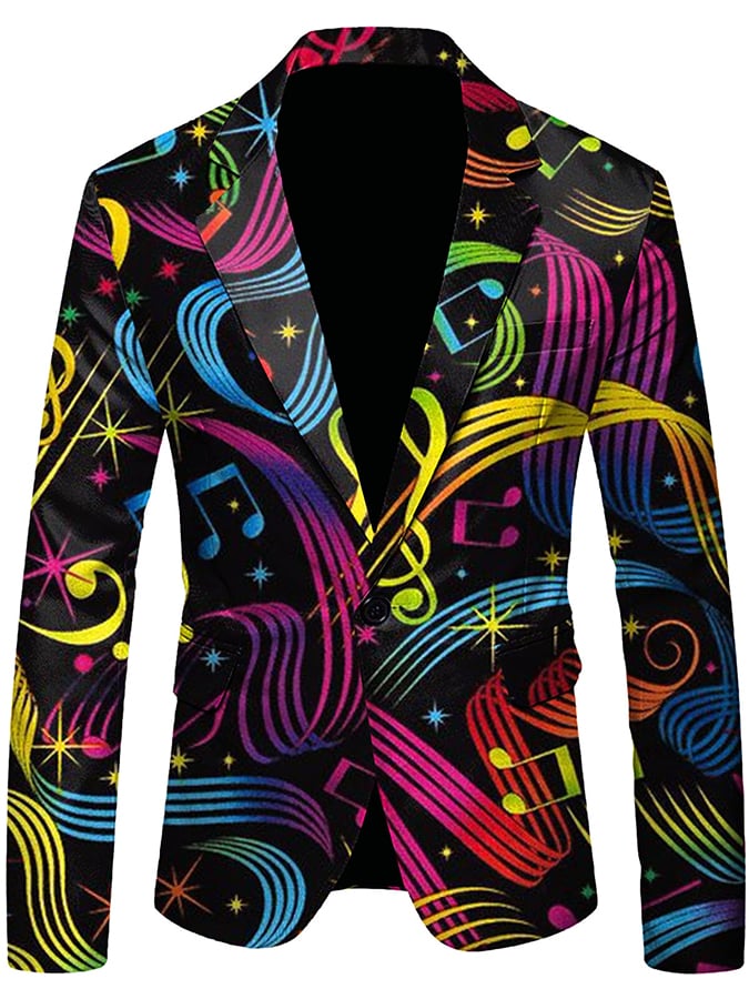 Men's Versatile With Carnival Design Blazer